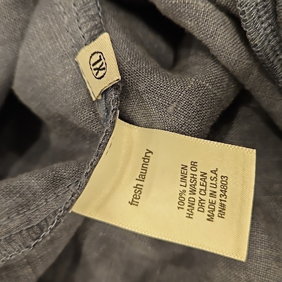 💕FRESH LAUNDRY💕 Linen Foldover Pants ~ 100% Linen Blue XL NWT - Picture 9 of 14